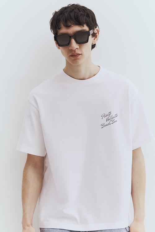 Loose fit printed T-shirt - white/puerto vallarta