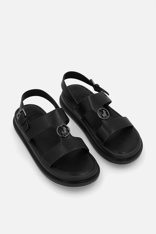 Moulded trim sandal  - black