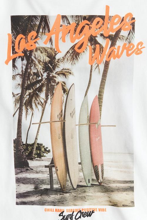 Printed T-shirt - white/los angeles waves