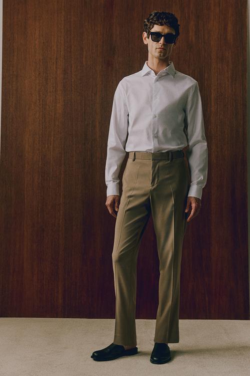 Slim fit cotton shirt - white