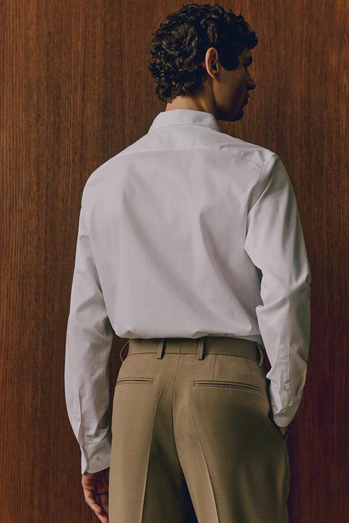 Slim fit cotton shirt - white