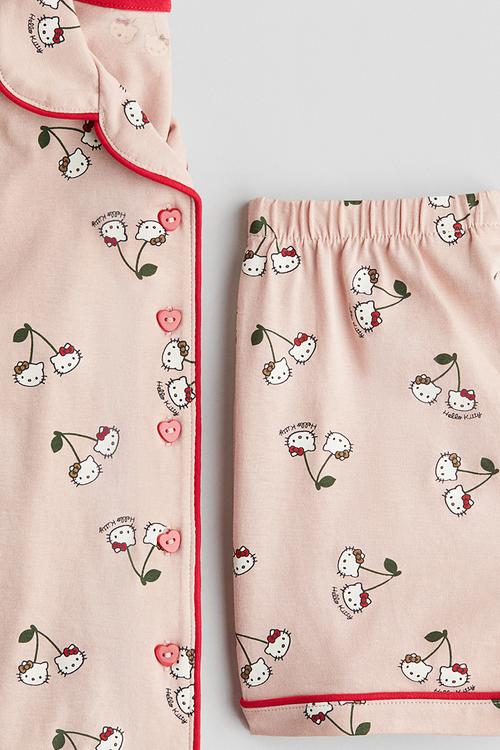 Printed cotton pyjamas - peach pink/hello kitty