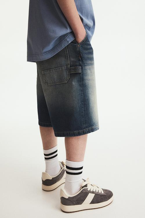 Denim carpenter shorts - dark denim blue