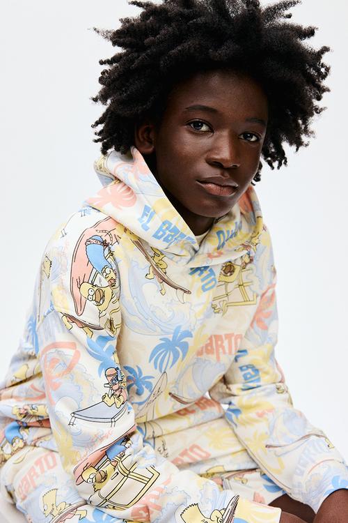 Printed hoodie - light blue/the simpsons