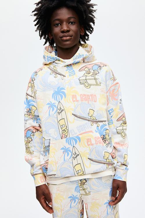 Printed hoodie - light blue/the simpsons