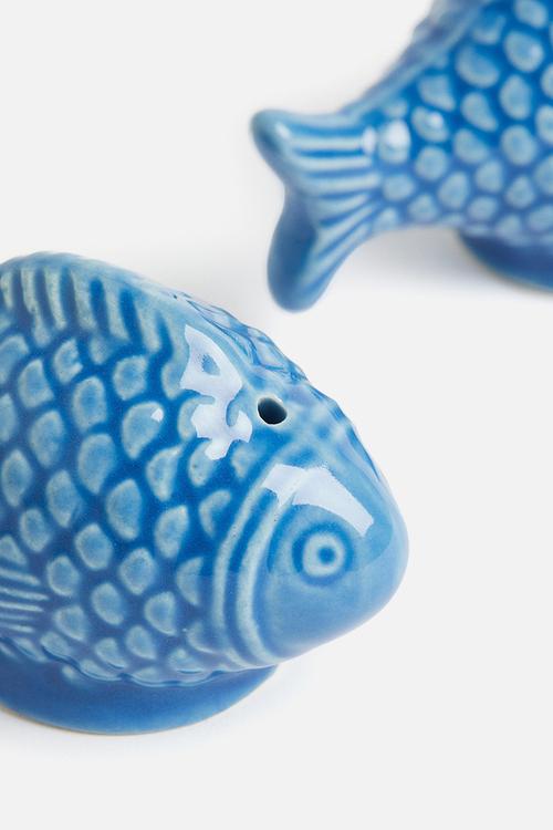 Stoneware salt and pepper set - blue