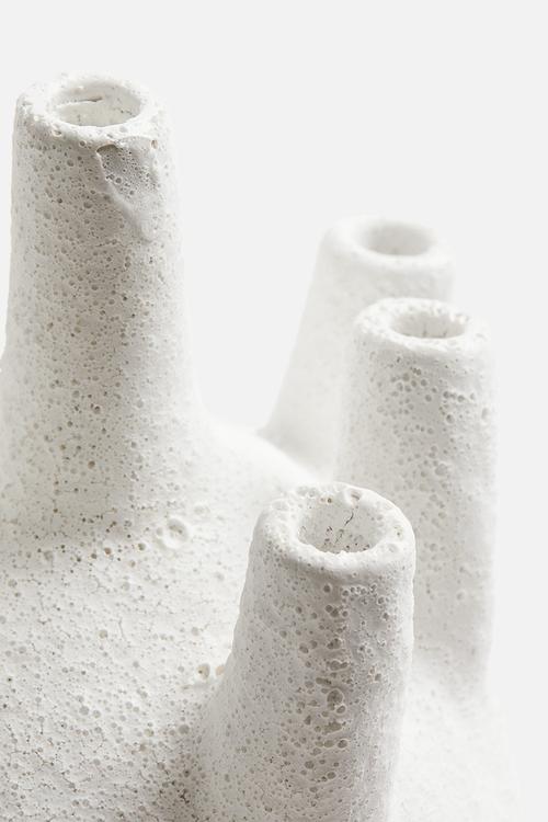Large stoneware ikebana vase - white