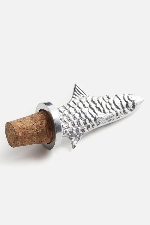 Fish-shaped bottle stopper - silver