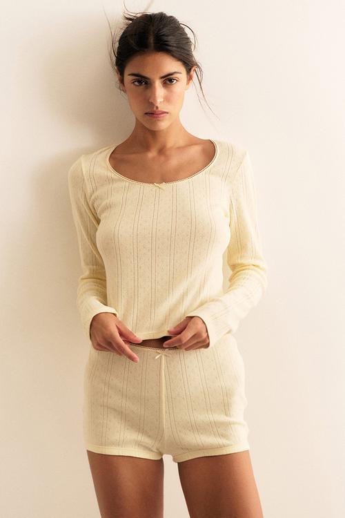 Pointelle pyjamas - light yellow