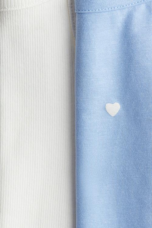 2-Pack cotton strappy tops - light blue & white