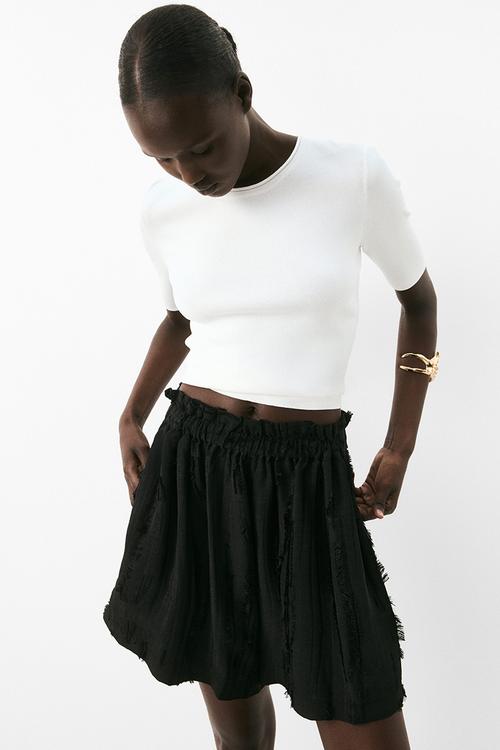 Fine-knit t-shirt - white