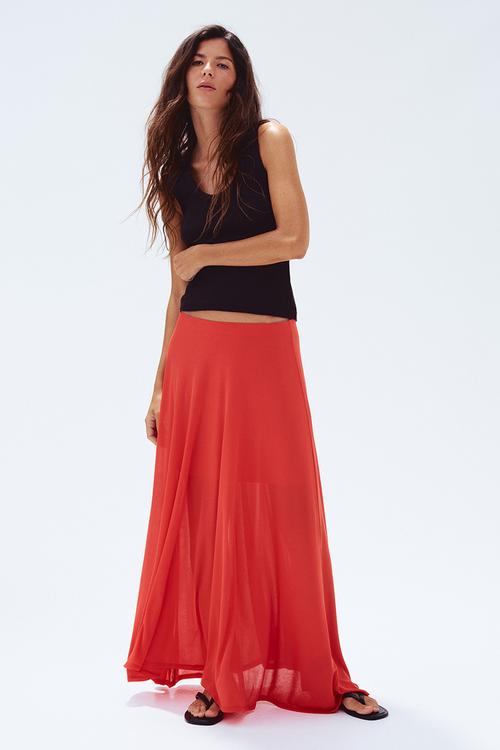 A-line jersey skirt - red