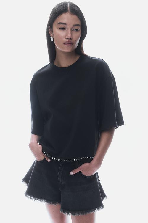 Embellished t-shirt - black