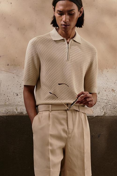 Slim fit polo shirt - light beige