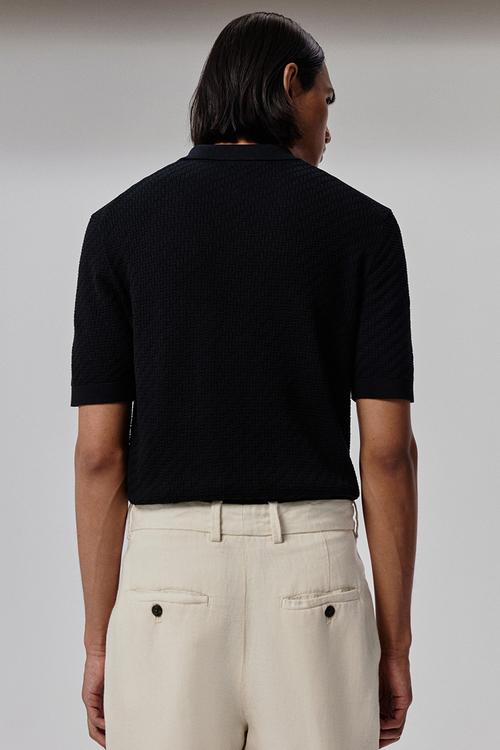 Slim fit polo shirt - black