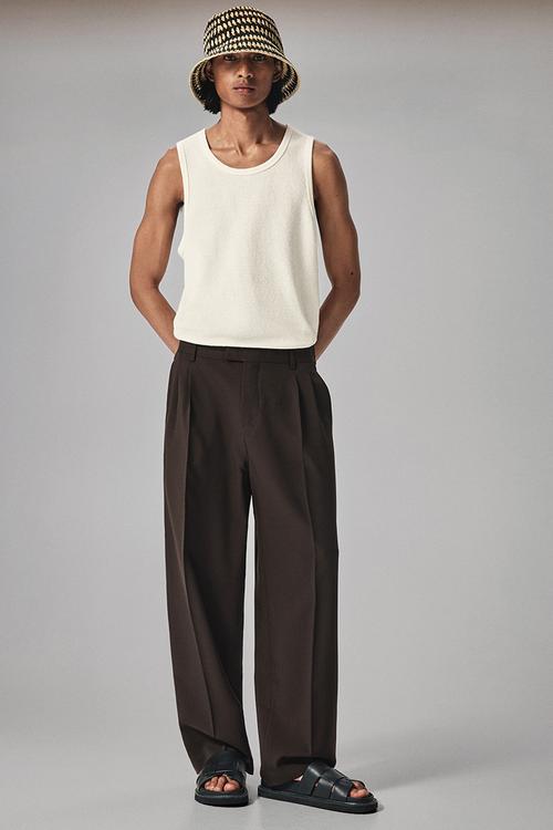 Regular fit vest top - white