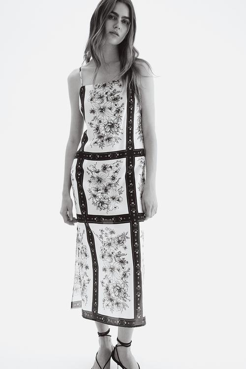 Strappy dress - white/black floral