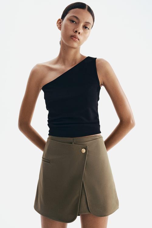 Interlock skort -  dark khaki green