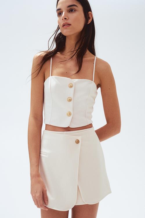 Interlock skort - beige