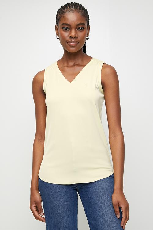Isla s/l V-Neck Blouse - Soft Yellow