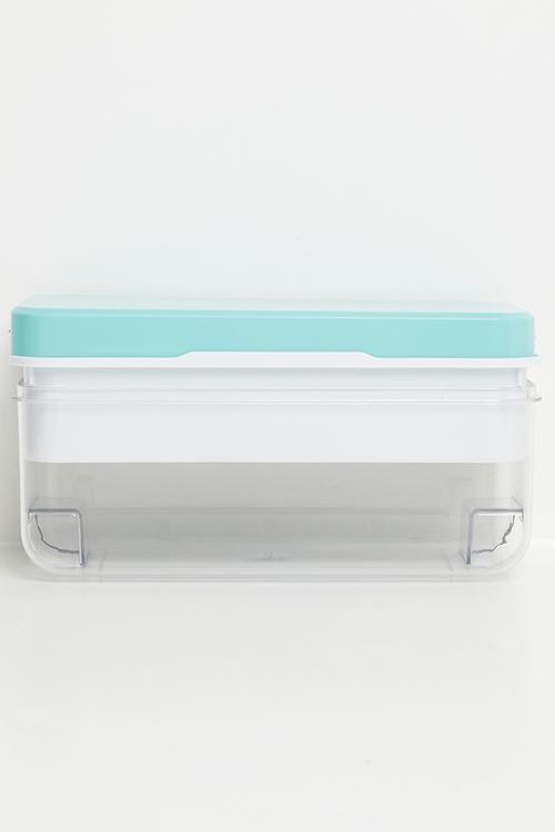 Easy Press Ice Cube Maker Ice box (8 Large Cubes) - Blue