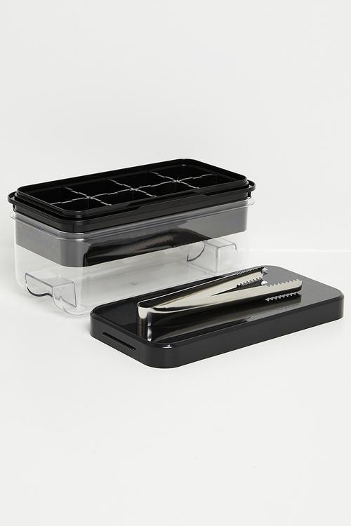 Easy Press Ice Cube Maker Ice box (8 Large Cubes) - Black