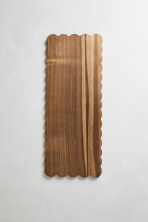 Home Classix Scalloped Edge Wooden Board 60x24x1.5cm - brown