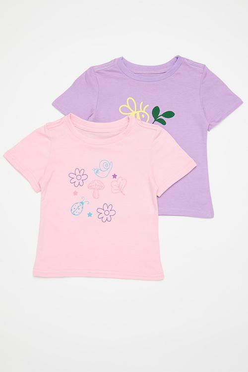 2 Pack tee - lilac/pink