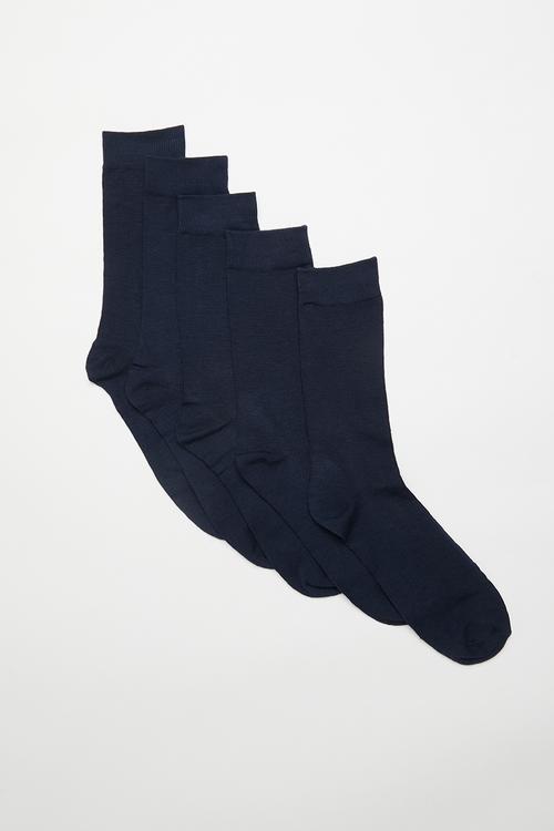 5Pk Socks - Navy