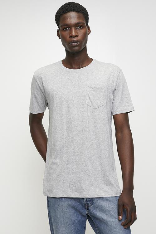 Crew Neck T-shirt - Lt Grey Marl