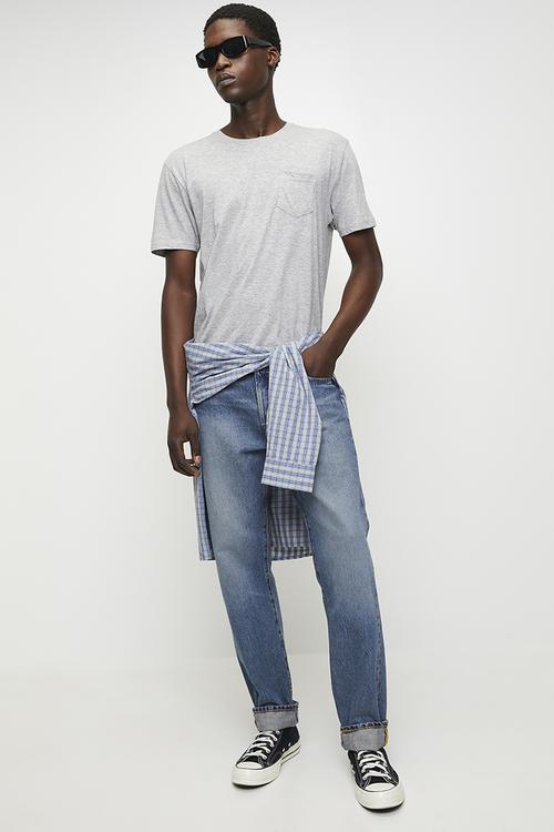 Crew Neck T-shirt - Lt Grey Marl