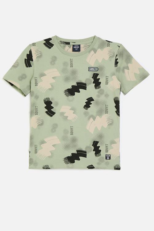 Boys rotary print T-shirt - sage