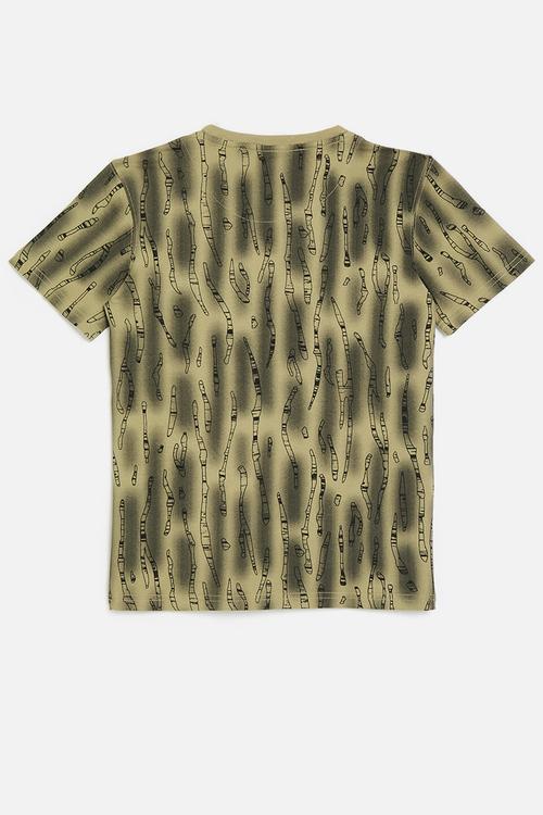 Boys rotary print t-shirt - kelp