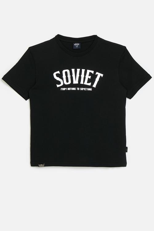 Boys crew neck tee box fit - black