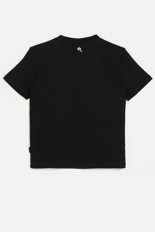 Boys crew neck tee box fit - black