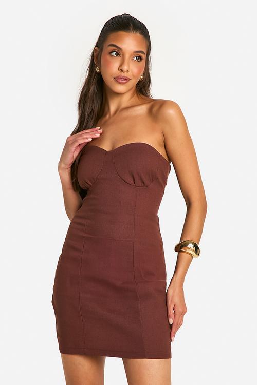 Bandeau mini dress - chocolate