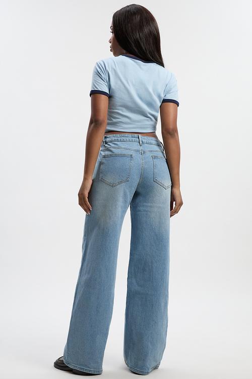Boohoo basics straight leg jeans in light blue - light blue