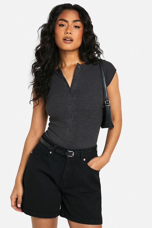 Denim boyfriend short -  true black