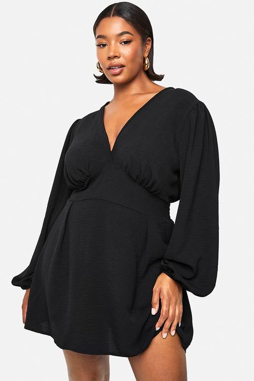 Plus a line skater dress - black