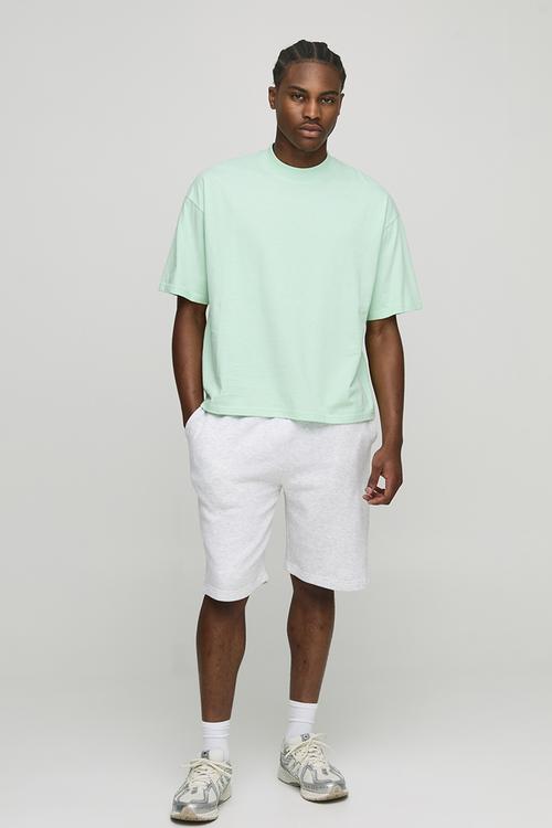 Oversized Boxy Extended Neck T-shirt - Mint