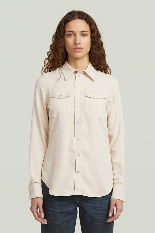 Slim Western l\s Shirt Wmn - White