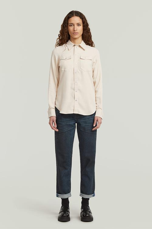 Slim Western l\s Shirt Wmn - White
