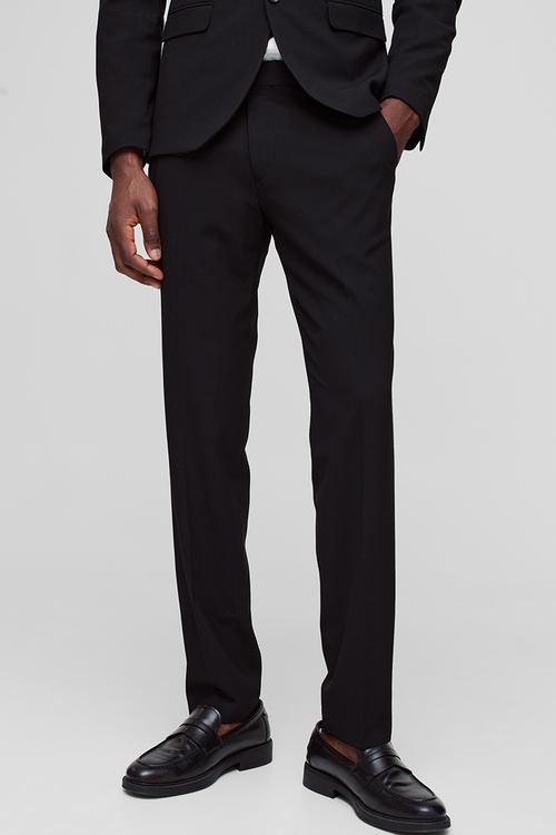 Slim Black Suit Trousers - Black