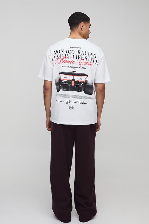 Oversized Monaco Racing T-Shirt - white