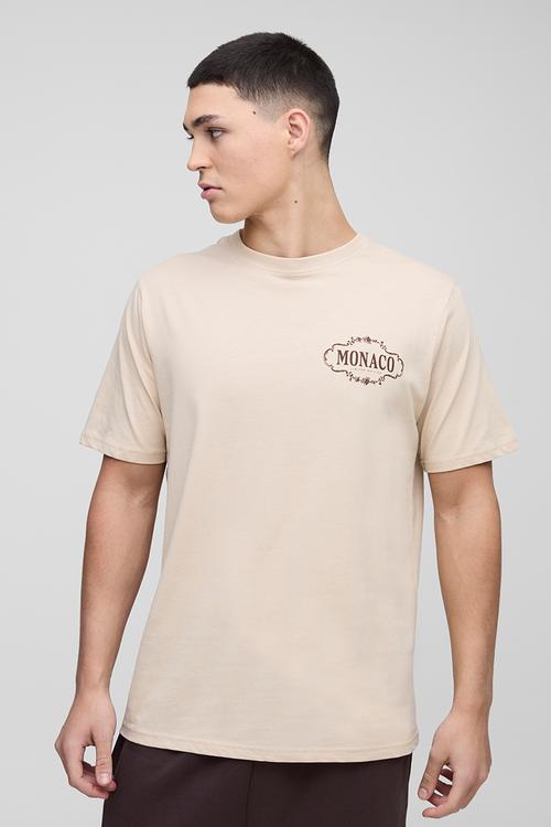 Regular Fit Monaco Print T-Shirt - sand