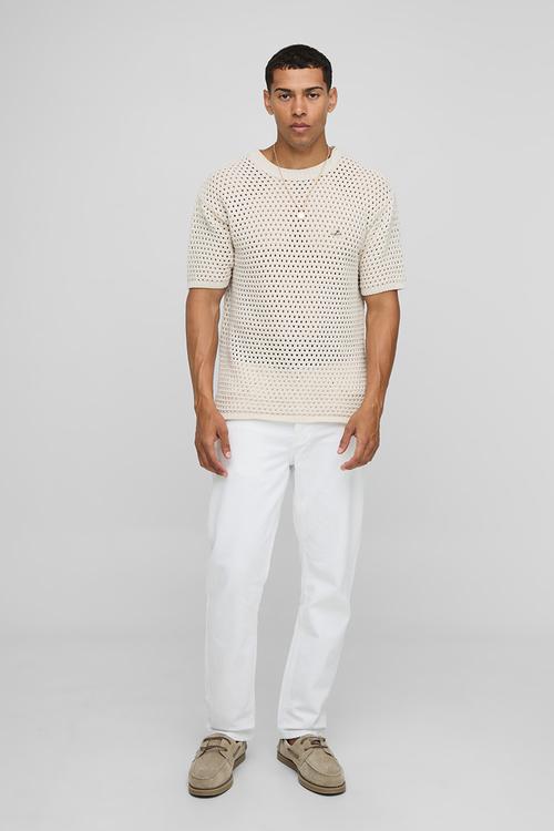 Tapered Fit Rigid White Jeans - White