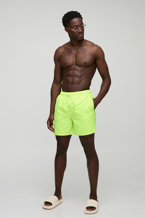 Mid Length Swim Short - Neon-Yellow
