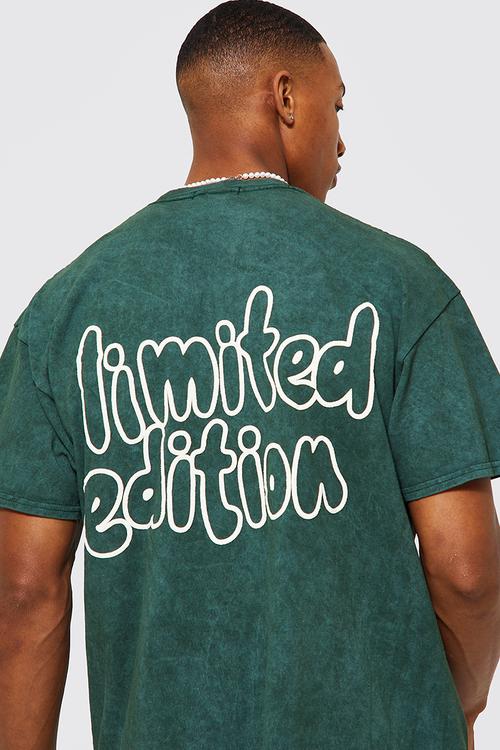 Oversized Limited Edition Acid Wash T-shirt - Green