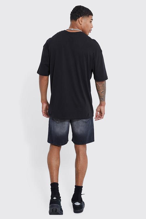 Oversized Marble Heart Graphic T-shirt - Black