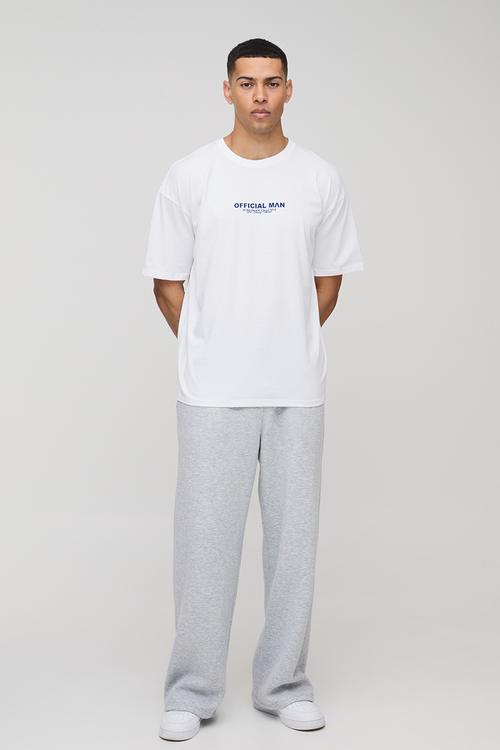 Oversized Extended Neck Official Man T-Shirt - White